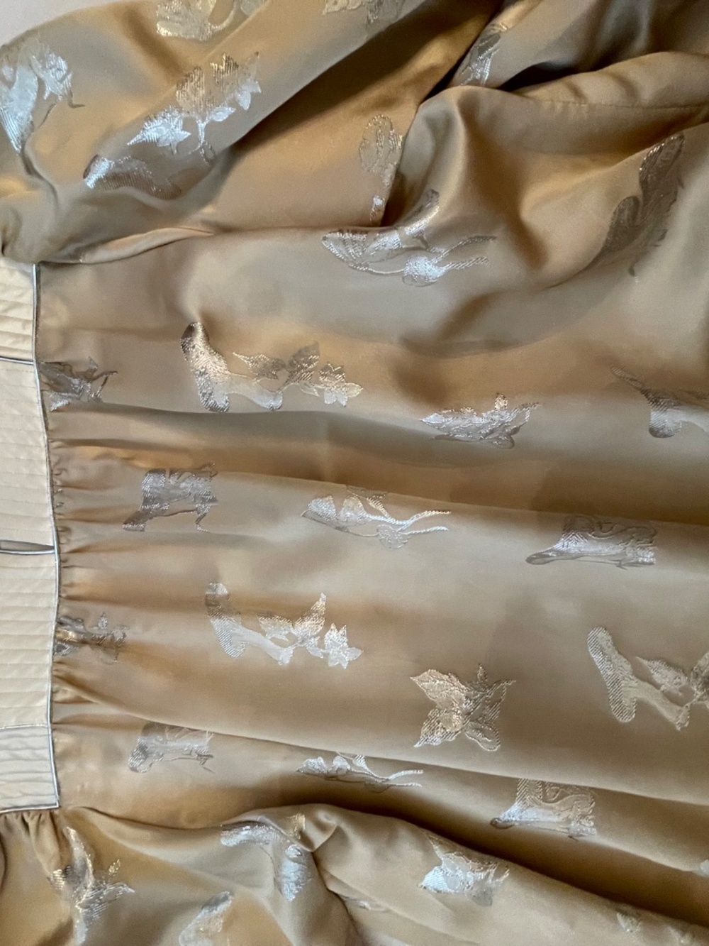NWT!!! TORY BURCH Mushroom Lurex Satin Gown - Picture 3 of 11
